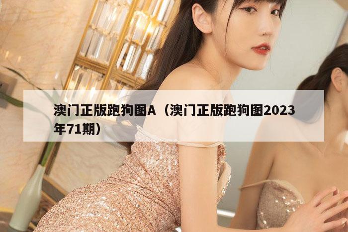 澳门正版跑狗图A（澳门正版跑狗图2023年71期）